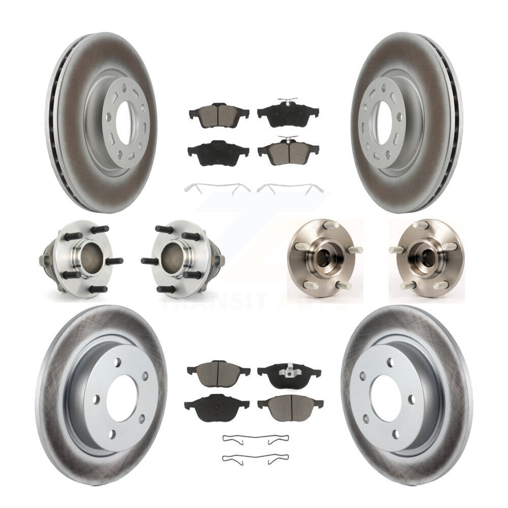 Kit de rotors et plaquettes de frein à disque revêtus de roulements de moyeu avant et arrière (10 pièces) pour Mazda