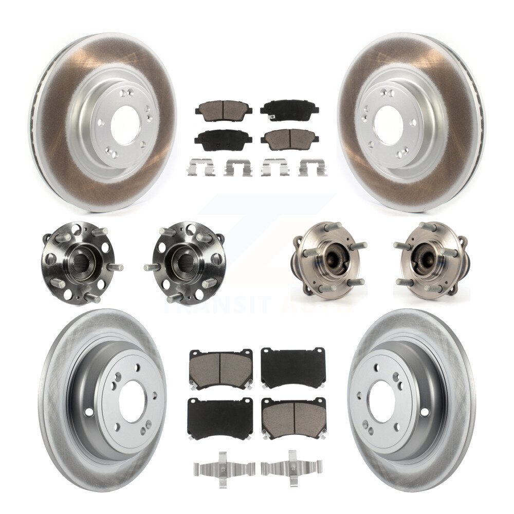 Kit de rotor et de plaquettes de frein revêtus de roulement de moyeu avant et arrière (10 pièces) pour Hyundai Genesi
