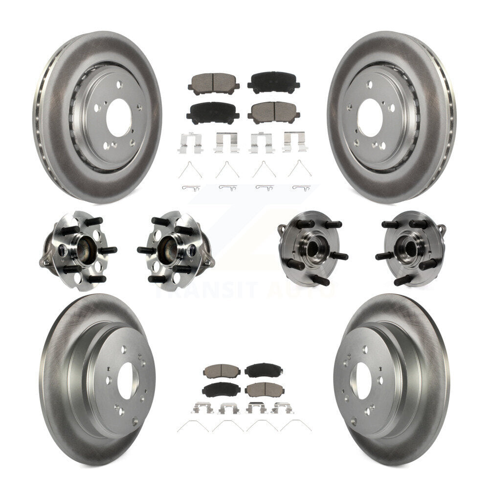 Kit de plaquettes de rotor de frein revêtues de roulement de moyeu avant et arrière (10 pièces) pour Honda Odysse 15-17
