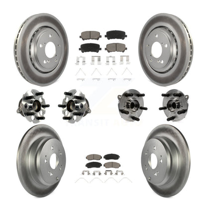 Kit de plaquettes de rotor de frein revêtues de roulement de moyeu avant et arrière (10 pièces) pour Honda Odysse 15-17