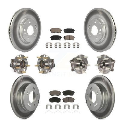 Kit de rotor et de plaquettes de frein à disque revêtus de roulement de moyeu avant et arrière (10 pièces) pour Kia Optim