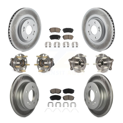 Kit de rotor et de plaquettes de frein à disque revêtus de roulement de moyeu avant et arrière (10 pièces) pour Kia Optim