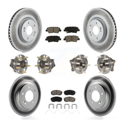 Kit de rotor et de plaquettes de frein à disque revêtus de roulement de moyeu avant et arrière (10 pièces) pour Kia Optim