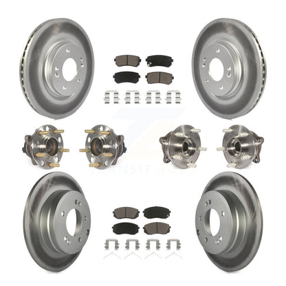 Kit de plaquettes de Rotor de frein à disque revêtu de roulement de moyeu avant et arrière (10 pièces) pour Hyundai Sonat