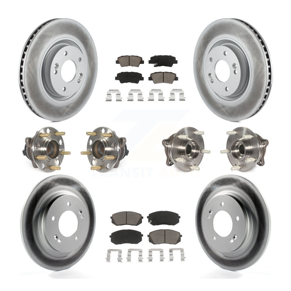 Kit de plaquettes de Rotor de frein à disque revêtu de roulement de moyeu avant et arrière (10 pièces) pour Hyundai Sonat