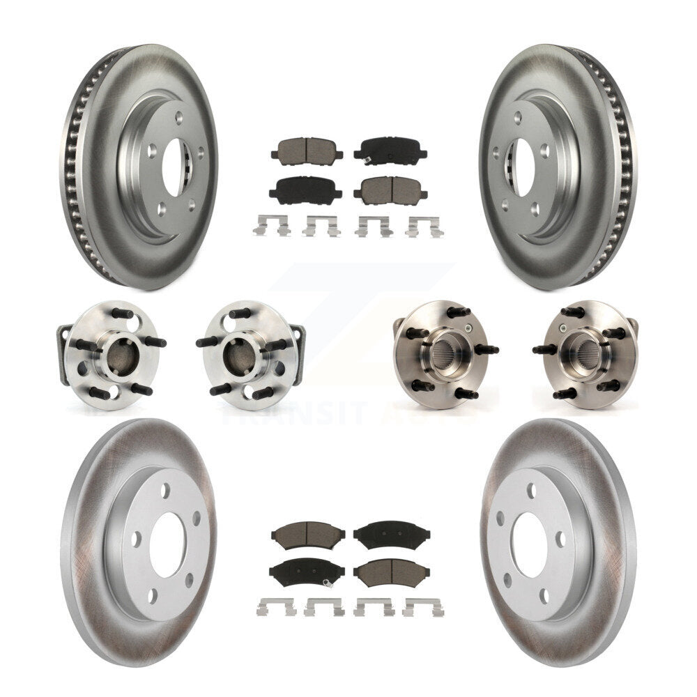 Kit de plaquettes de rotor de frein enduites de roulement de moyeu avant et arrière (10 pièces) pour Pontiac Grand Pri