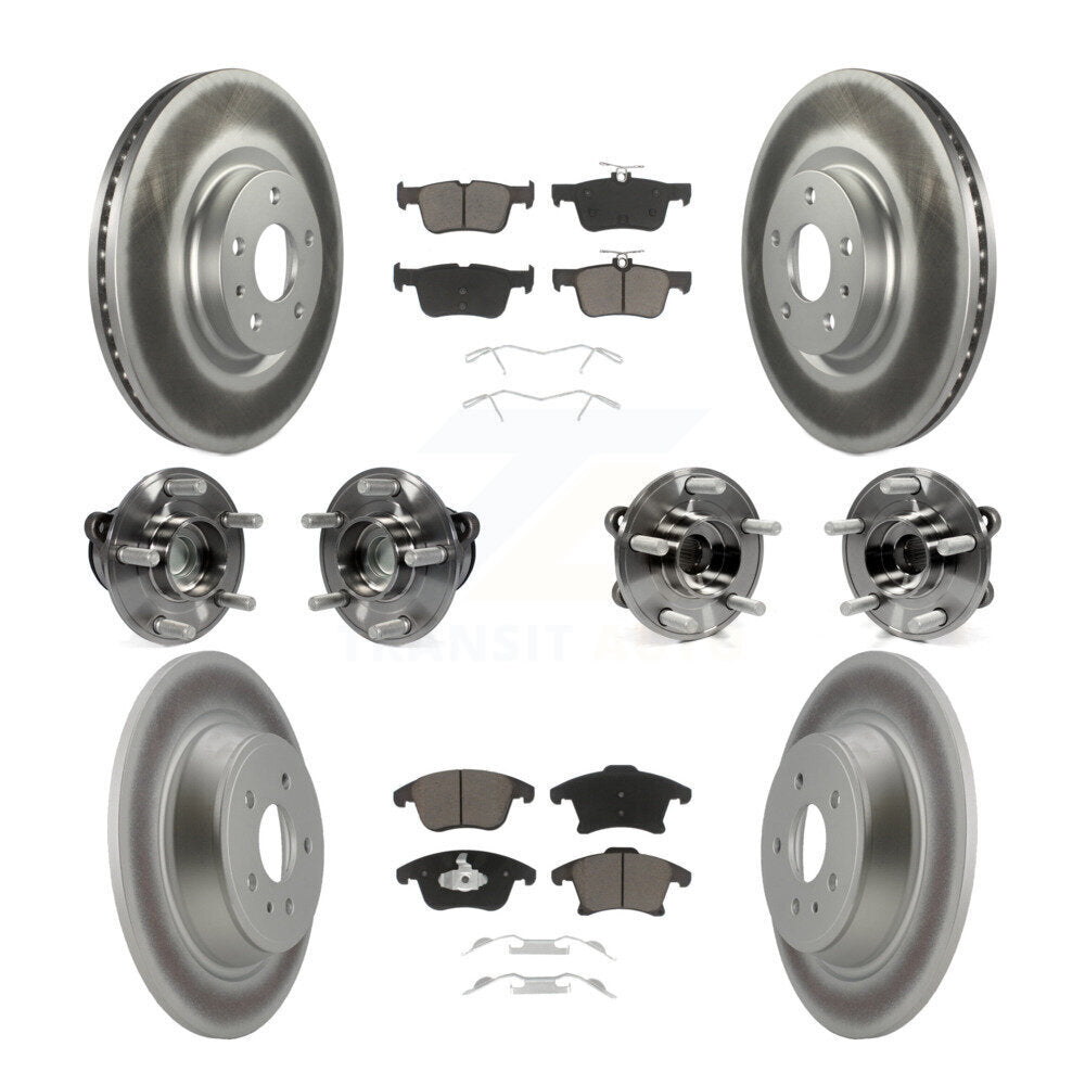 Kit de plaquettes de Rotor de frein revêtues de roulement de moyeu avant et arrière (10 pièces) pour Ford Fusion Lincol