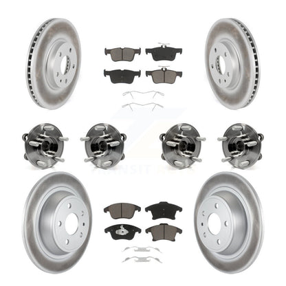 Kit de rotors et plaquettes de frein à disque revêtus de roulement de moyeu avant et arrière (10 pièces) pour Ford Fusio