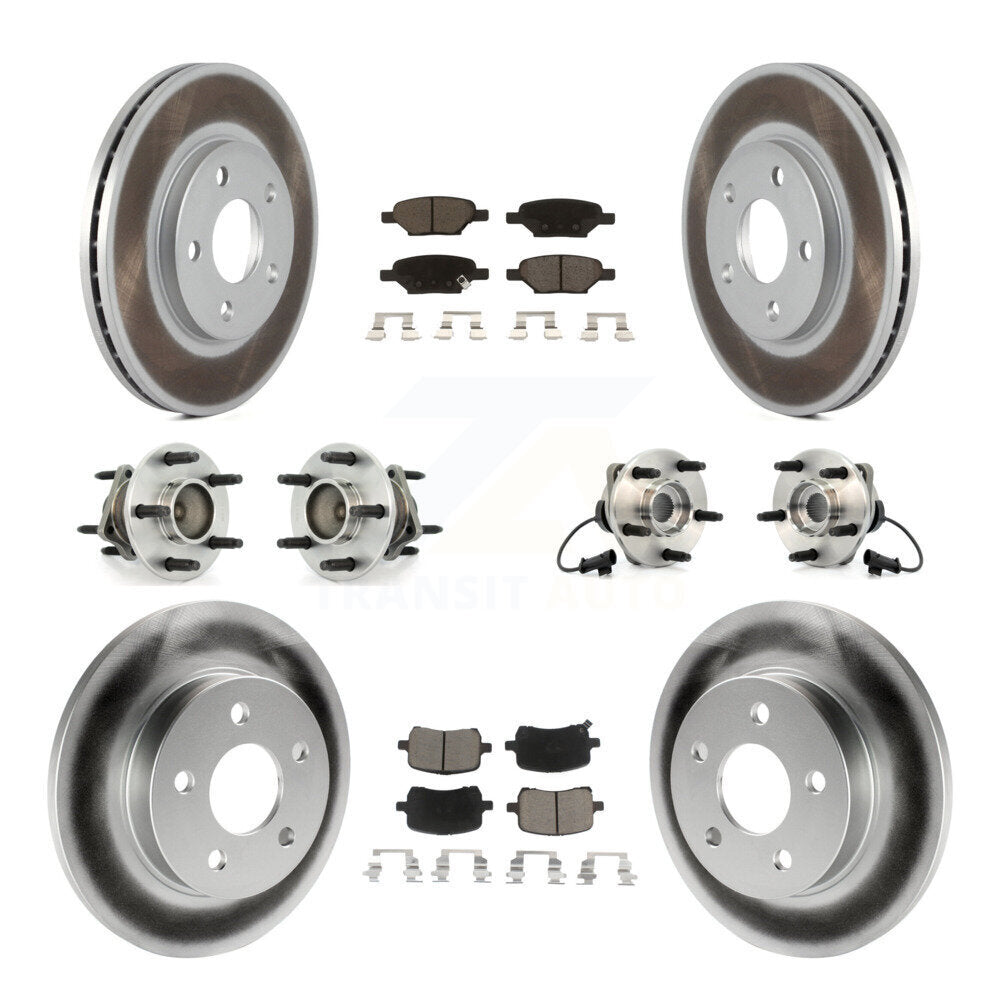 Kit de rotors et plaquettes de frein revêtus de roulement de moyeu avant et arrière (10 pièces) pour Chevrolet Malib