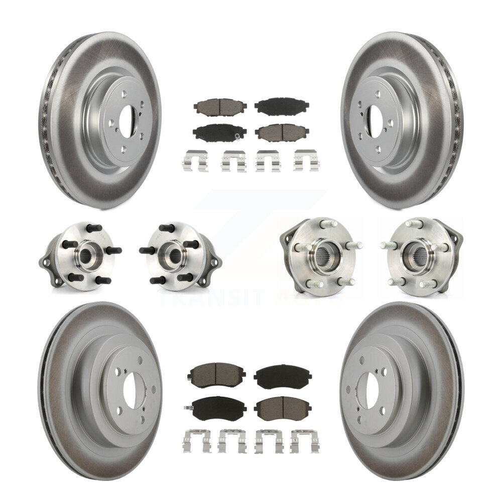 Kit de plaquettes de rotor de frein à disque revêtues de roulement de moyeu avant et arrière (10 pièces) pour Subaru Legac
