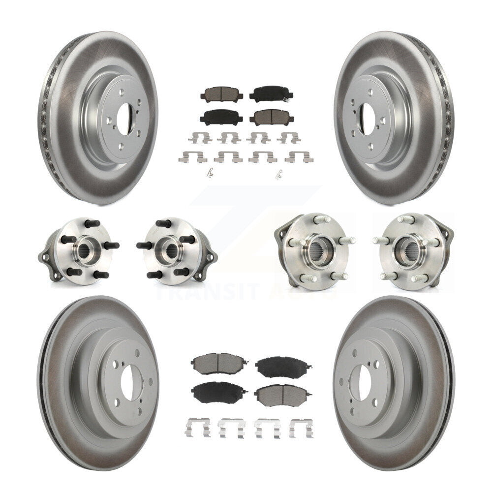 Kit de plaquettes de rotor de frein à disque revêtues de roulement de moyeu avant et arrière (10 pièces) pour Subaru Legac