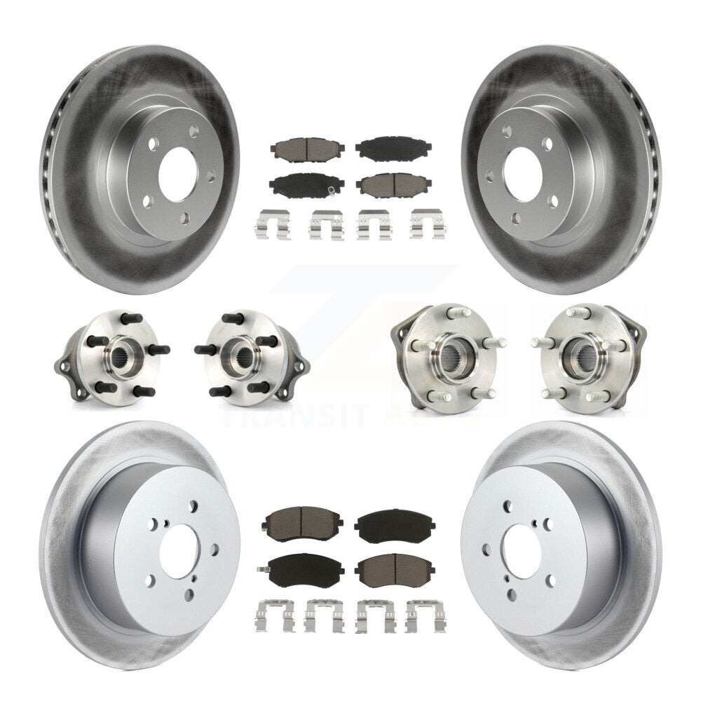 Kit de plaquettes de rotor de frein à disque revêtues de roulement de moyeu avant et arrière (10 pièces) pour Subaru Legac