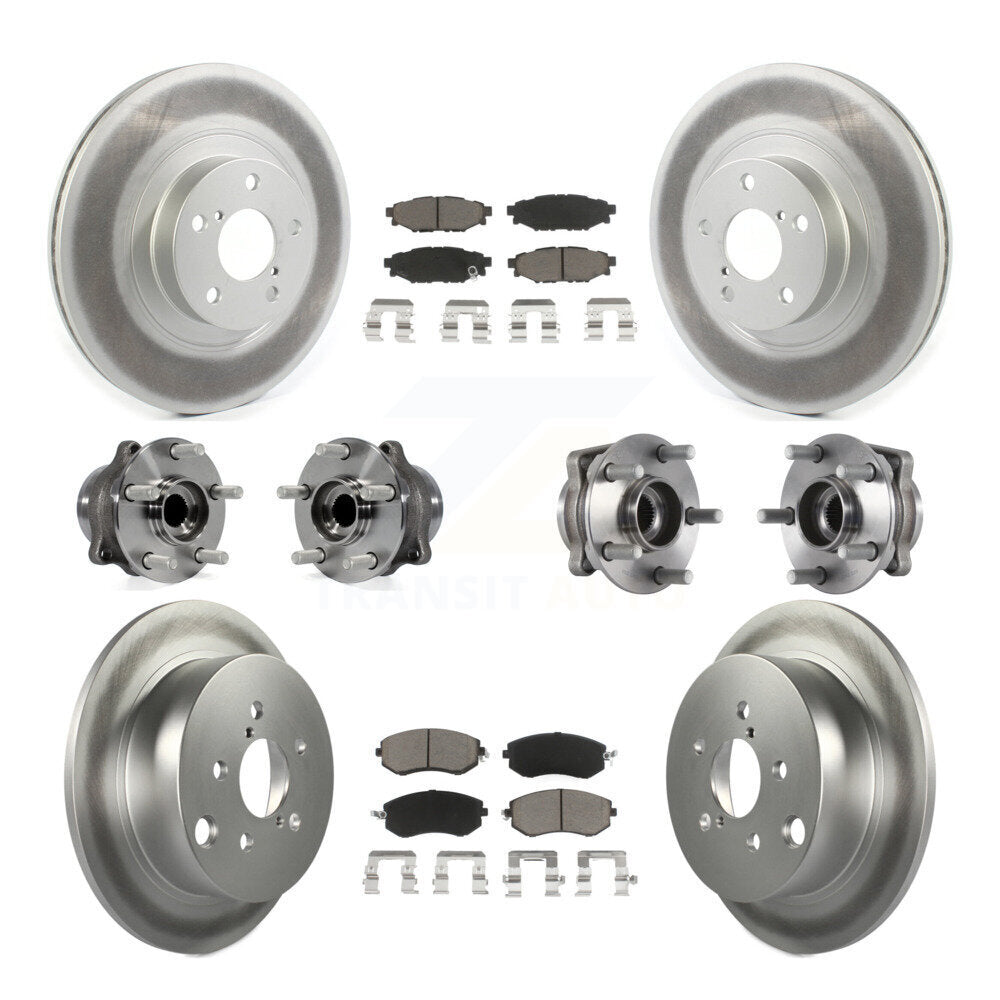 Kit de plaquettes de rotor de frein enduites de roulement de moyeu avant et arrière (10 pièces) pour Subaru Forester X