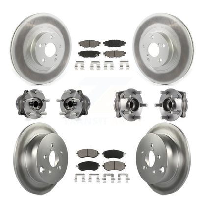 Kit de plaquettes de rotor de frein enduites de roulement de moyeu avant et arrière (10 pièces) pour Subaru Forester X