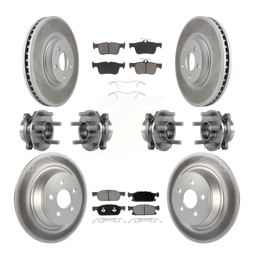 Kit de plaquettes de Rotor de frein revêtues de roulement de moyeu avant et arrière (10 pièces) pour Lincoln Continenta