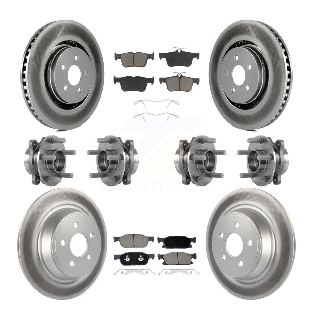 Kit de plaquettes de Rotor de frein revêtues de roulement de moyeu avant et arrière (10 pièces) pour Lincoln Continenta