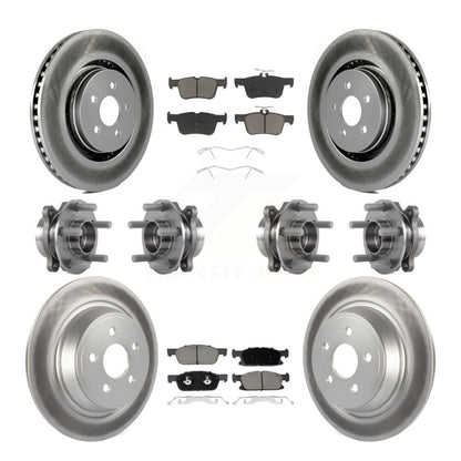Kit de plaquettes de Rotor de frein revêtues de roulement de moyeu avant et arrière (10 pièces) pour Lincoln Continenta