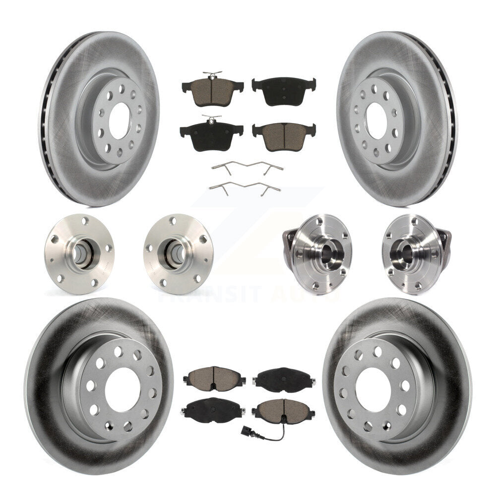 Kit de rotors et plaquettes de frein revêtus de roulement de moyeu avant et arrière (10 pièces) pour Audi A3 Sportbac