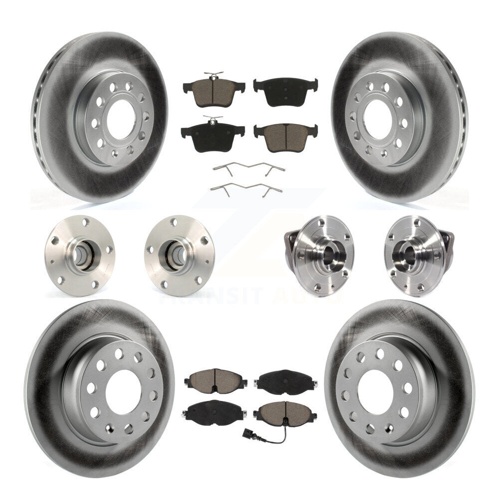 Kit de rotor et de plaquettes de frein revêtus de roulement de moyeu avant et arrière (10 pièces) pour Audi A3 2016 2.0