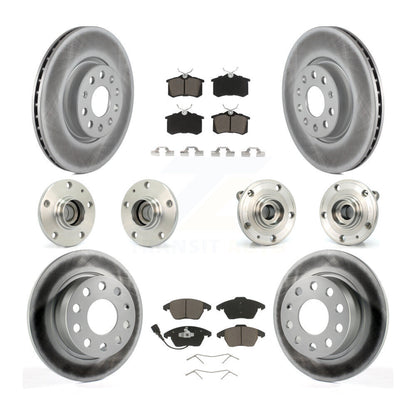 Kit de rotors et plaquettes de frein revêtus de roulement de moyeu avant et arrière (10 pièces) pour Volkswagen Jett