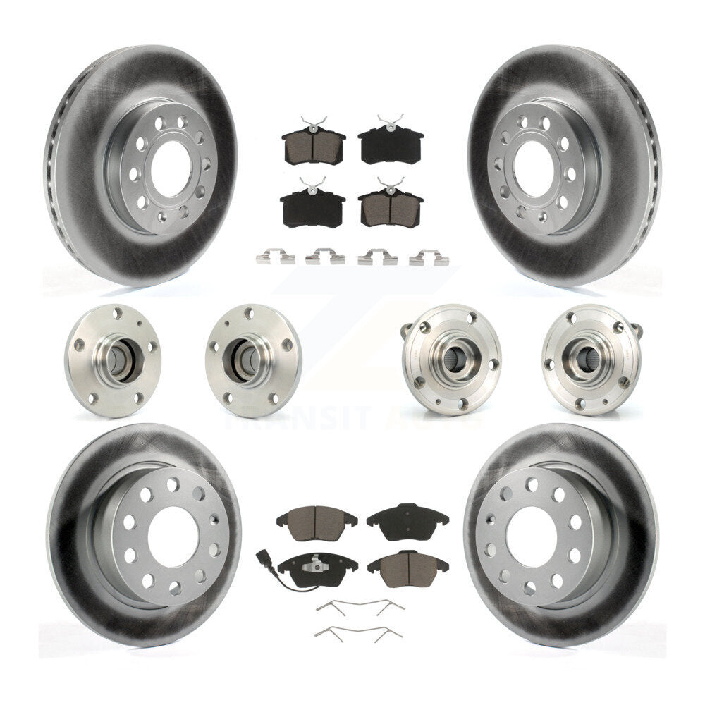 Kit de rotors et plaquettes de frein revêtus de roulement de moyeu avant et arrière (10 pièces) pour Volkswagen Jett