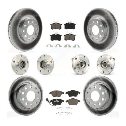 Kit de rotors et plaquettes de frein revêtus de roulement de moyeu avant et arrière (10 pièces) pour Volkswagen Jett
