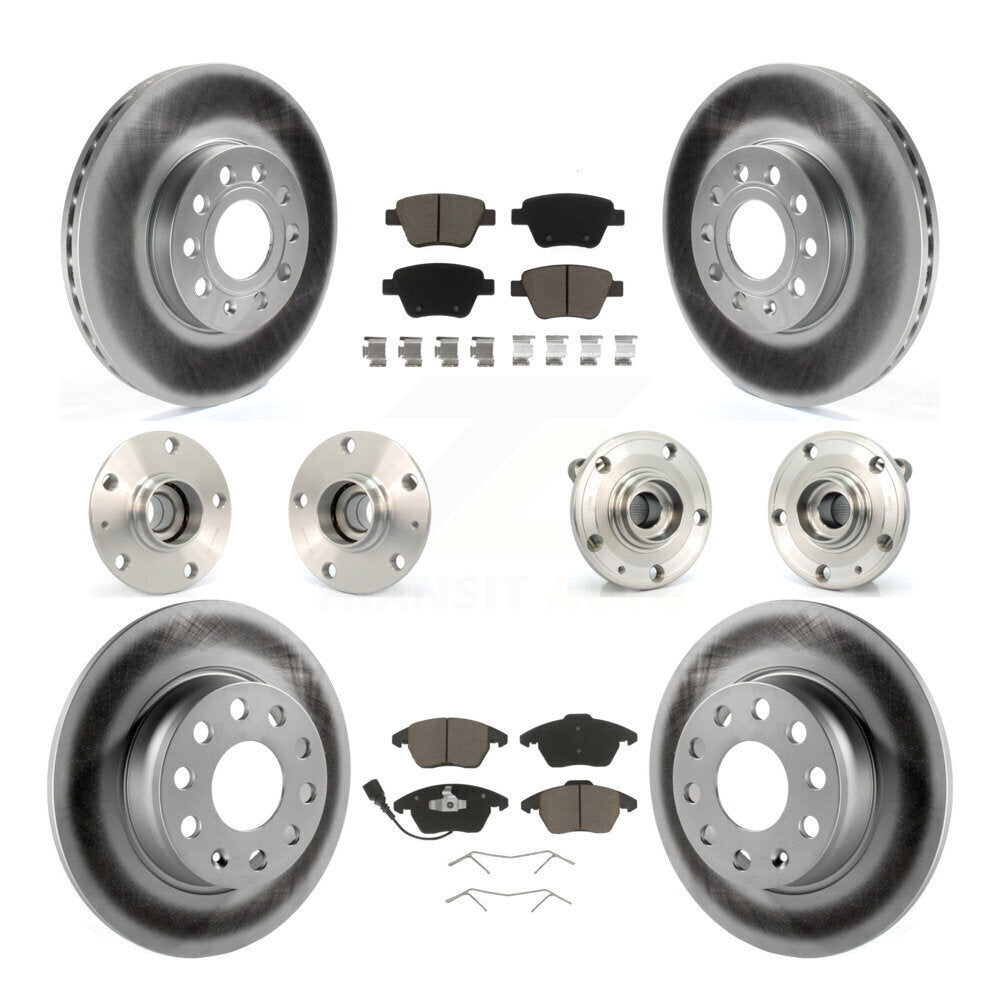 Kit de rotor et de plaquettes de frein revêtus de roulement de moyeu avant et arrière (10 pièces) pour Volkswagen Beetl