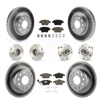 Kit de rotor et de plaquettes de frein revêtus de roulement de moyeu avant et arrière (10 pièces) pour Volkswagen Beetl