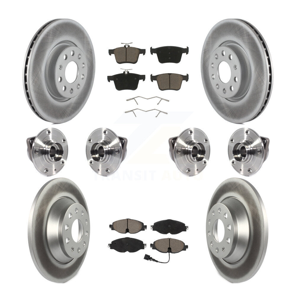 Kit de rotor et de plaquettes de frein revêtus de roulement de moyeu avant et arrière (10 pièces) pour Audi TT Quattr
