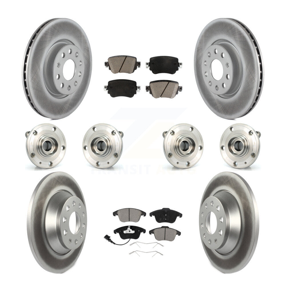Kit de rotor et de plaquettes de frein revêtus de roulement de moyeu avant et arrière (10 pièces) pour Audi Q3 Quattr