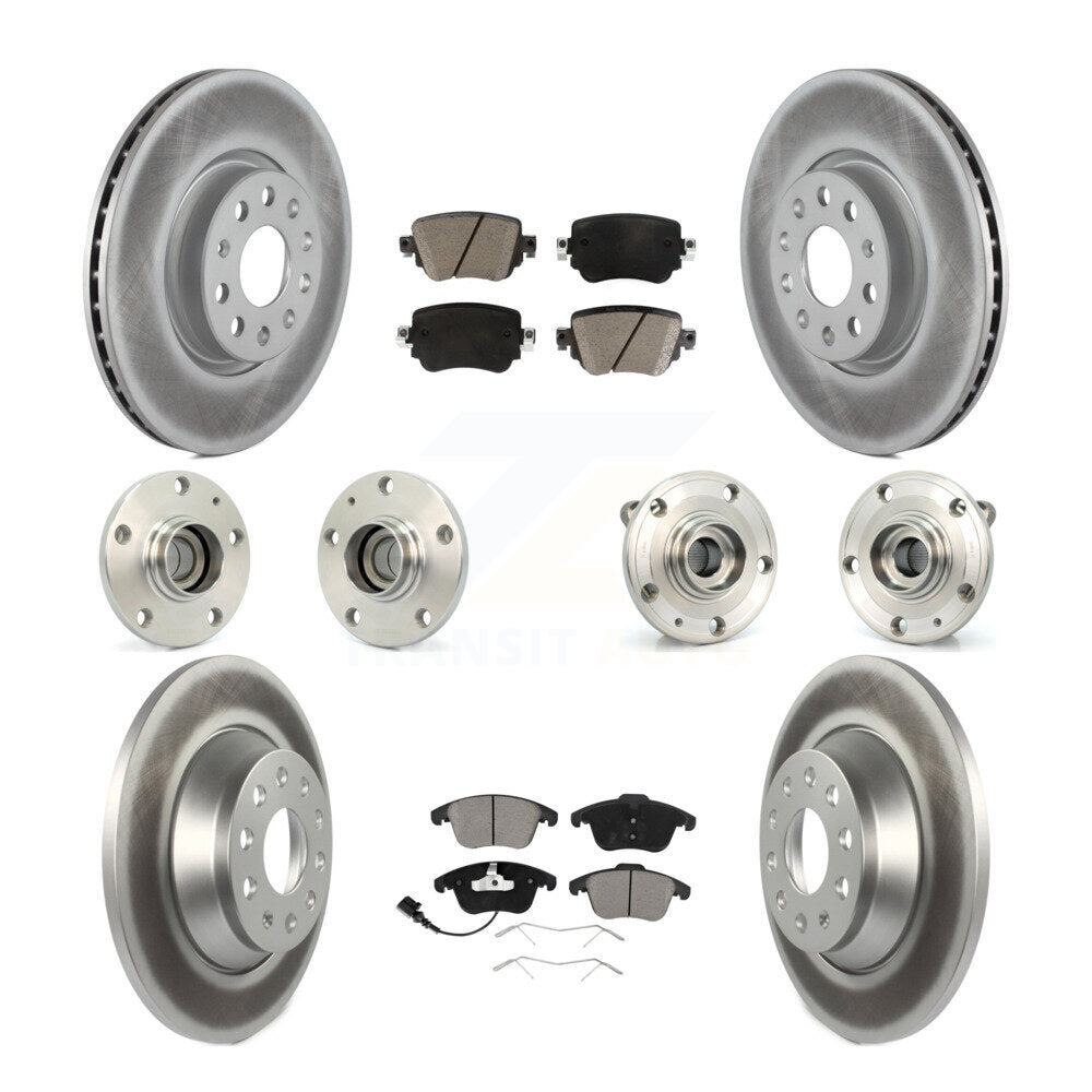 Kit de rotors et plaquettes de frein revêtus de roulement de moyeu avant et arrière (10 pièces) pour Audi Q 2016 – 2018