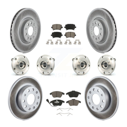 Kit de rotor et de plaquettes de frein revêtus de roulement de moyeu avant et arrière (10 pièces) pour Audi A3 Quattr