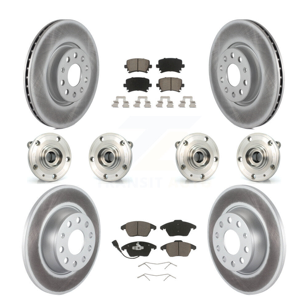 Kit de rotor et de plaquettes de frein revêtus de roulement de moyeu avant et arrière (10 pièces) pour Audi A3 Quattr