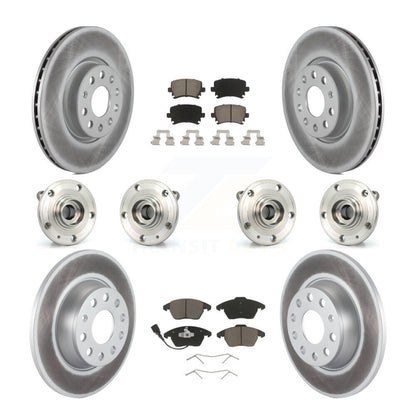 Kit de rotor et de plaquettes de frein revêtus de roulement de moyeu avant et arrière (10 pièces) pour Audi A3 Quattr
