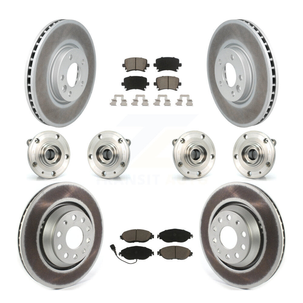 Kit de rotor et de plaquettes de frein revêtus de roulement de moyeu avant et arrière (10 pièces) pour Volkswagen CC AW