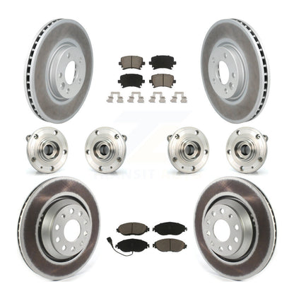 Kit de rotor et de plaquettes de frein revêtus de roulement de moyeu avant et arrière (10 pièces) pour Volkswagen CC AW