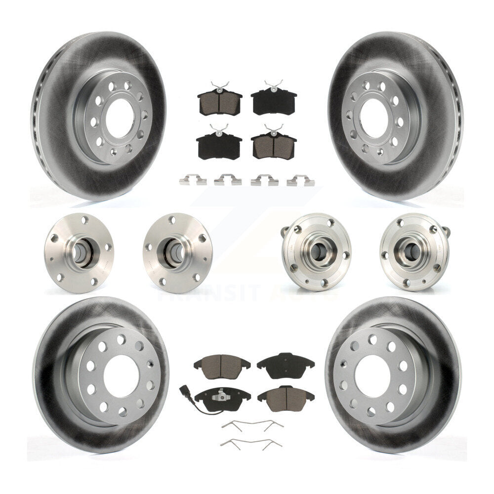Kit de rotor et de plaquettes de frein revêtus de roulement de moyeu avant et arrière (10 pièces) pour Volkswagen Beetl