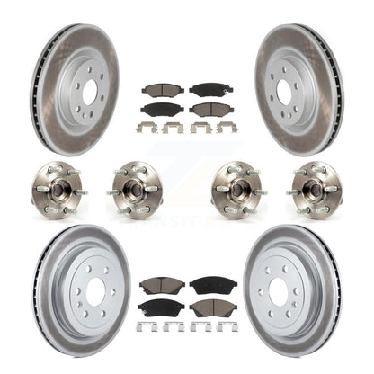 Kit de rotor et de plaquettes de frein revêtus de roulement de moyeu avant et arrière (10 pièces) pour Cadillac SRX Saa