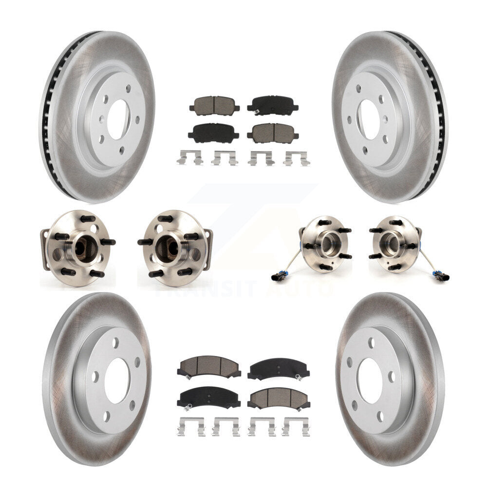 Kit de rotors et plaquettes de frein revêtus de roulement de moyeu avant et arrière (10 pièces) pour Chevrolet Impal