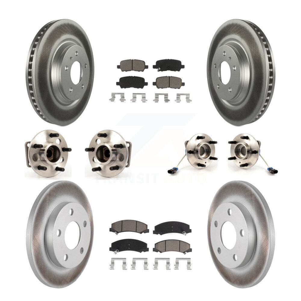 Kit de rotors et plaquettes de frein revêtus de roulement de moyeu avant et arrière (10 pièces) pour Chevrolet Impal