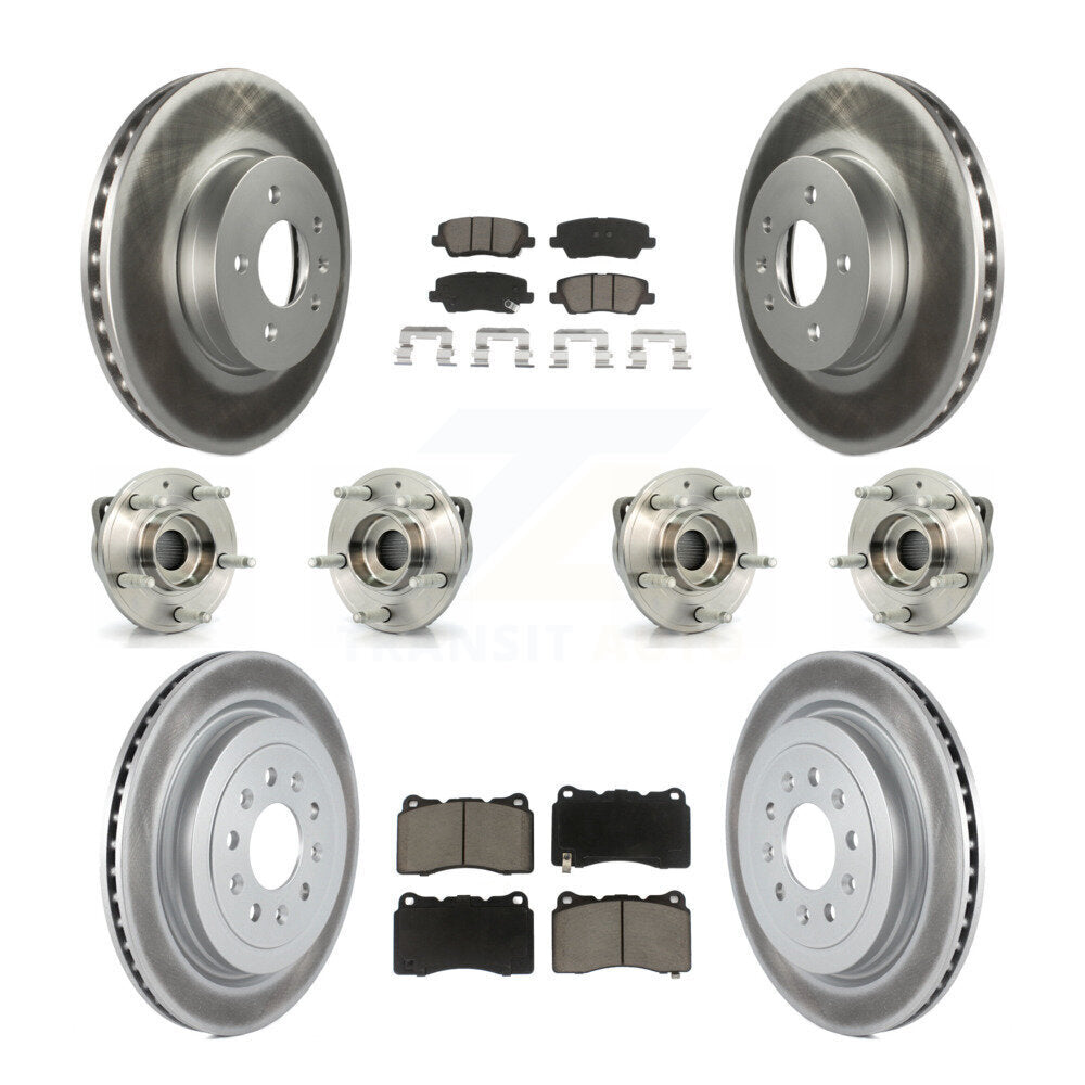 Kit de rotors et plaquettes de frein revêtus de roulement de moyeu avant et arrière (10 pièces) pour Cadillac ATS AW
