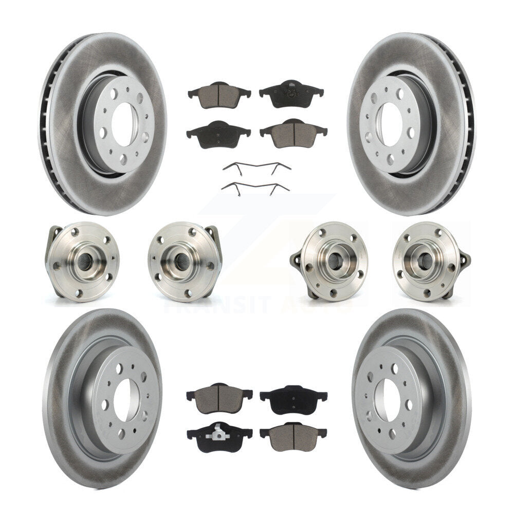Kit de plaquettes de rotor de frein enduites de roulement de moyeu avant et arrière (10 pièces) pour Volvo S60 XC70 V7