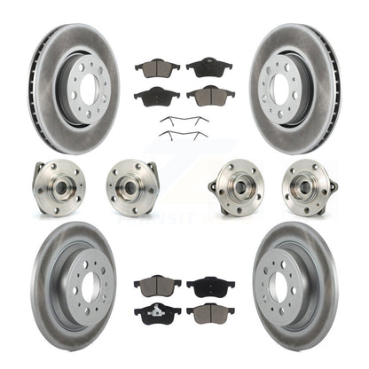 Kit de plaquettes de rotor de frein enduites de roulement de moyeu avant et arrière (10 pièces) pour Volvo S60 XC70 V7