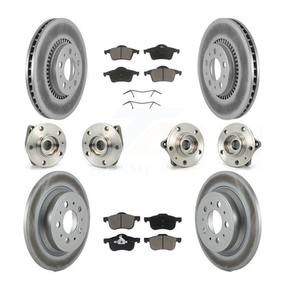 Kit de plaquettes de rotor de frein enduites de roulement de moyeu avant et arrière (10 pièces) pour Volvo S60 XC70 V7