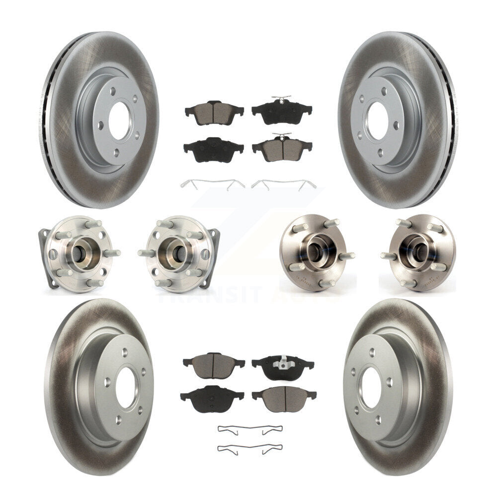 Kit de rotor et de plaquettes de frein revêtus de roulement de moyeu avant et arrière (10 pièces) pour Volvo S40 V50 AW