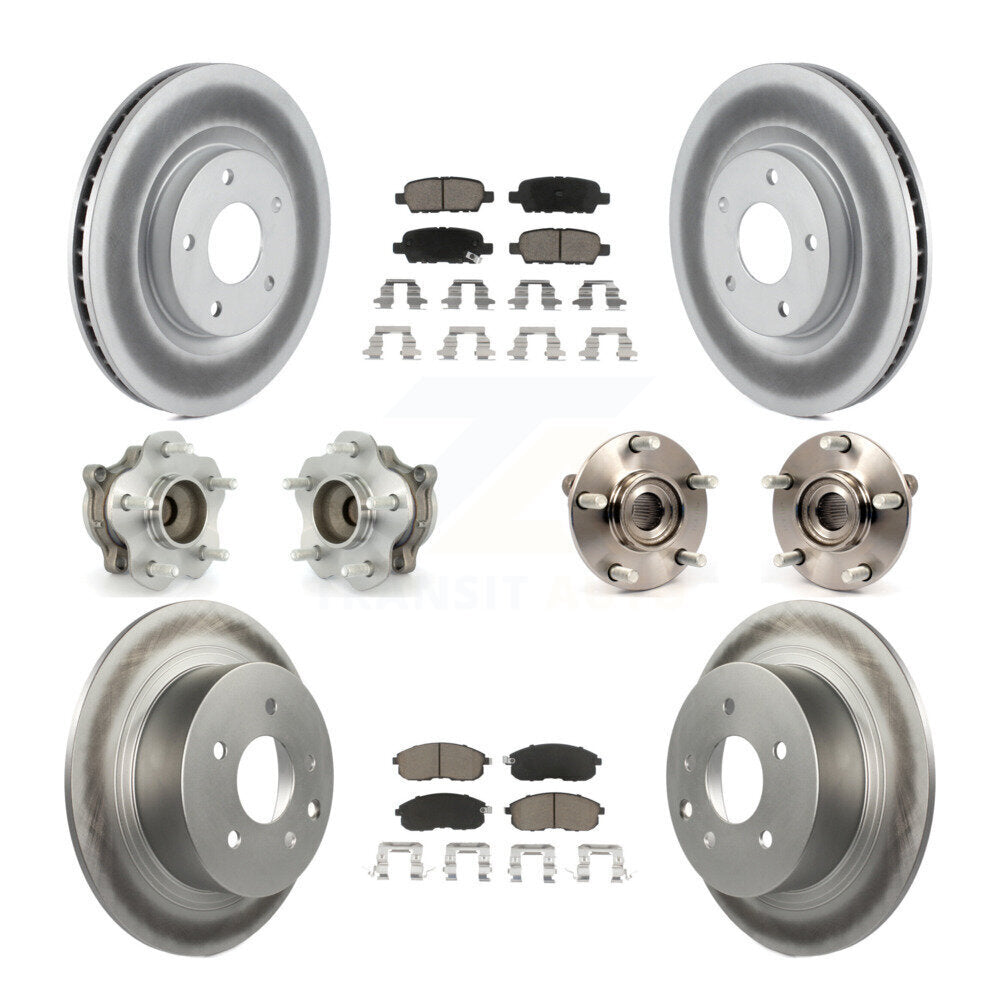 Kit de plaquettes de rotor de frein à disque revêtues de roulement de moyeu avant et arrière (10 pièces) pour Nissan Sentr