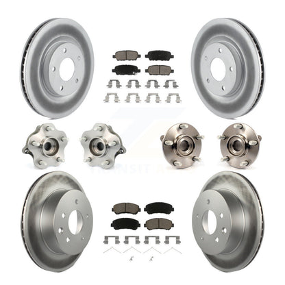 Kit de rotors et plaquettes de frein revêtus de roulement de moyeu avant et arrière (10 pièces) pour Nissan Rogue AW