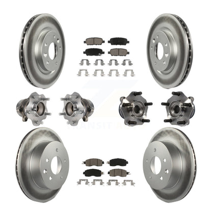 Kit de rotors et plaquettes de frein à disque revêtus de roulement de moyeu avant et arrière (10 pièces) pour Nissan LEA