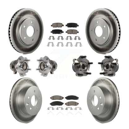 Kit de rotors et plaquettes de frein à disque revêtus de roulement de moyeu avant et arrière (10 pièces) pour Nissan LEA