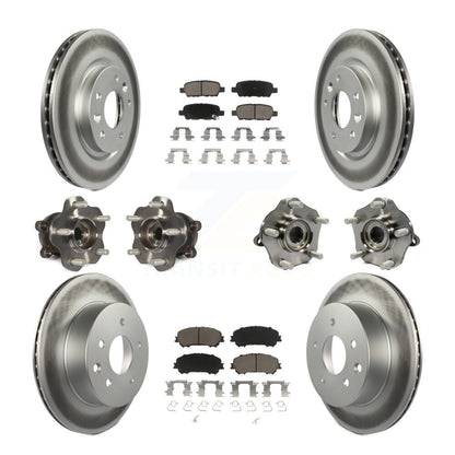 Kit de plaquettes de rotor de frein enduites de roulement de moyeu avant et arrière (10 pièces) pour Nissan Rogue Spor